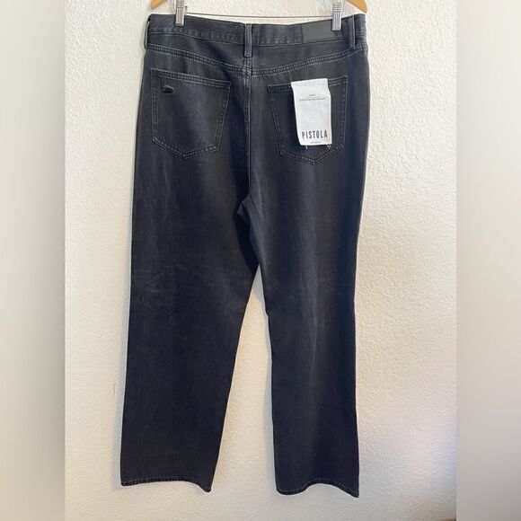 Pistola Cassie High Rise Classic Straight Jeans  distressed washed black NWT 33 - Picture 5 of 10